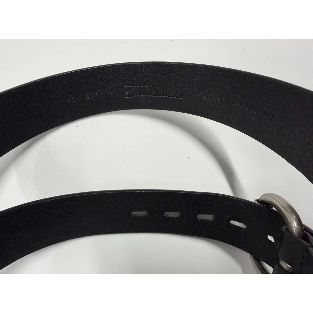 Cabelas Roughneck Mens Black Full Grain Buffalo Leather Belt Size 46